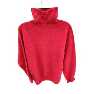 O'Connell's Lambswool Red Turtleneck Men's Sweater Made In Scotland XL